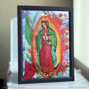 Our Lady of Guadalupe 17&quot; Catholic 3D Image, 3 in 1 (Saint Jude, Our Lady of Guadalupe) |  Virgen Guadalupe Imagen Catolica en 3D, 3 en 1