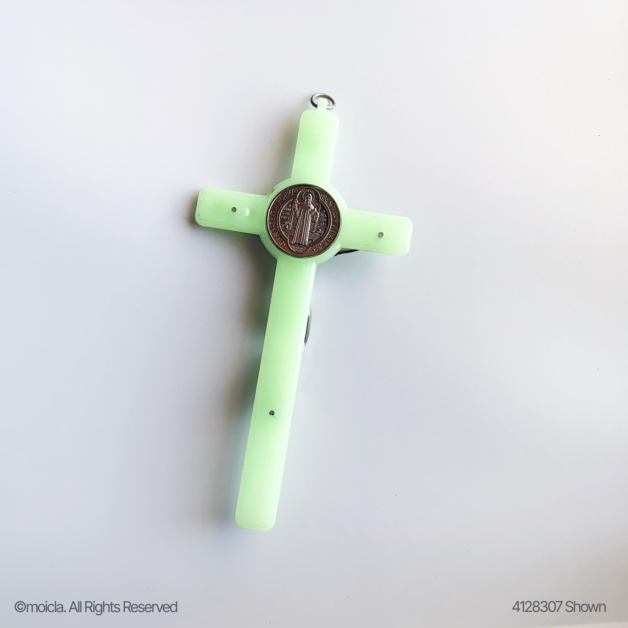 Crocifisso San Benedetto In Metallo Smaltato Con Medaglia – Glow In The Dark, 17,8 Cm - 5