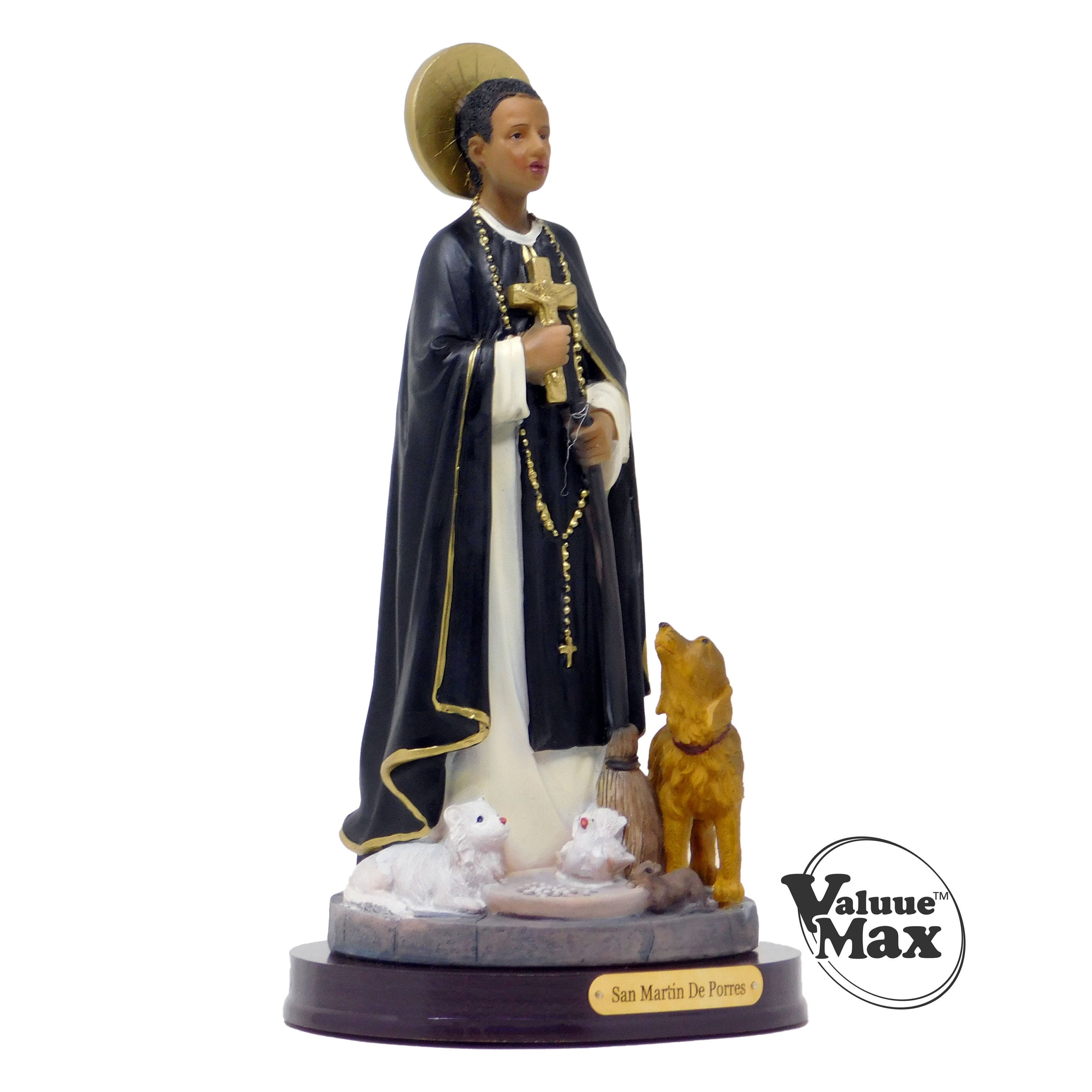 ValuueMax™ Saint Martin of Porres Statue, Finely Detailed Resin, 8 Inch Tall Figurine #VM-77476