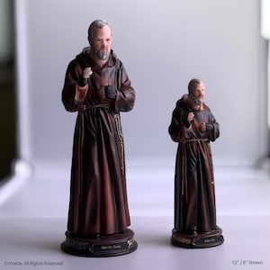 Father Pio Resin Statue - Catholic Figurine, Sizes 8&quot; & 11&quot; Available | Estatua Padre Pio, Figura Catolica - Resina