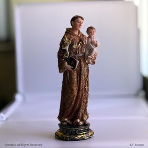 Saint Anthony of Padua Resin Statue - 12&quot; Catholic Figurine | San Antonio de Padua, Figura Catolica - Estatua de Resina