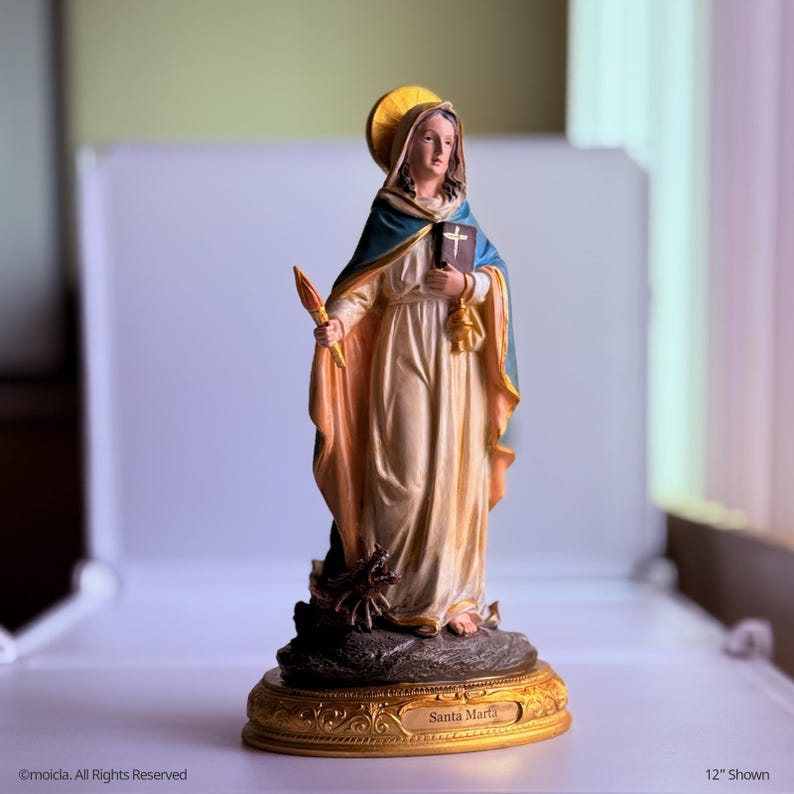 Saint Martha of Bethany Resin Statue - Catholic Figurine, Sizes 8"-12 ...