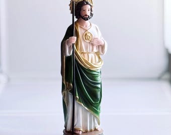 Saint Jude Thaddeus Resin Statue – 12” Catholic Figurine | San Judas Tadeo Statue