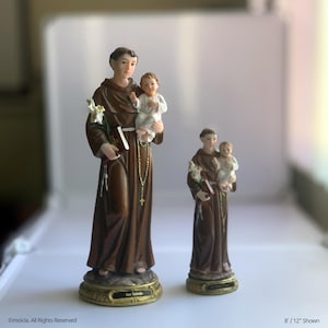 Saint Anthony of Padua Resin Statue - Catholic Figurine, Sizes 8&quot;-12&quot; Available | San Antonio de Padua, Figura Catolica - Estatua de Resina