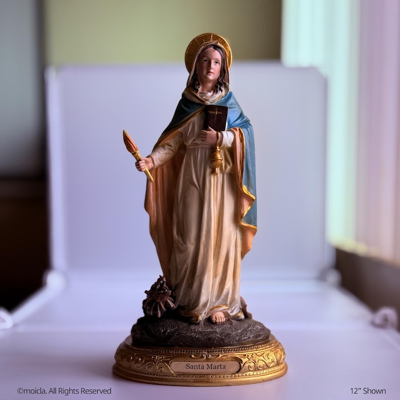 Saint Martha of Bethany Resin Statue - Catholic Figurine, Sizes 8"-12 ...