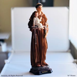 Saint Anthony of Padua Resin Statue - 16&quot; Catholic Figurine | San Antonio de Padua, Figura Catolica - Estatua de Resina