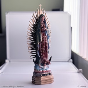 Our Lady of Guadalupe Resin Statue - 12&quot; Catholic Figurine | Estatua Virgen Guadalupe, Figura Catolica - Resina