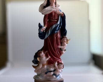 Estatua de Resina de la Inmaculada Concepción de María - Figura Católica de 12" / Inmaculada Concepción de María, Figura Católica - Resina