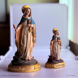 Saint Martha of Bethany Resin Statue - Catholic Figurine, Sizes 8&quot;-12&quot; Available | Sta Marta de Betania, Figura Catolica - Estatua de Resina