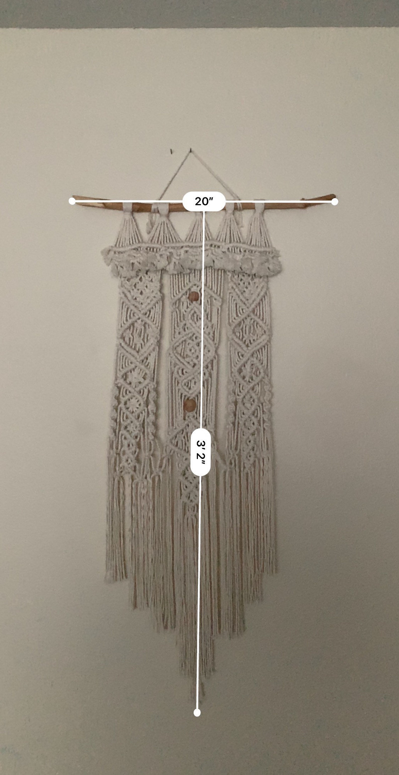 Macramé Wall Hanging Natural Beads Etsy
