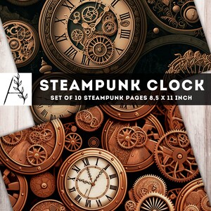Steampunk Clock Paper Pack: Vintage Collage Sheets (digital Download ...