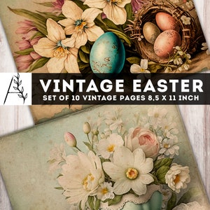 Vintage Easter Paper Pack, Easter Junk Journal, Easter Rabbit, Easter ...