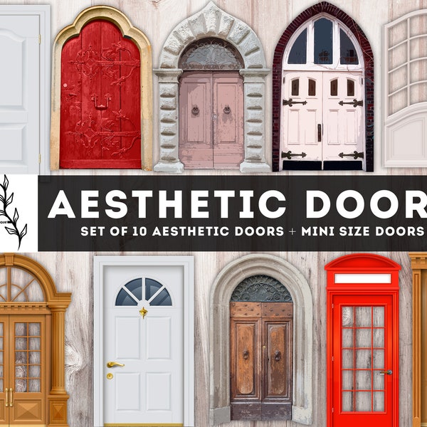 Aesthetic doors, Junk Journal Doors Kit, Scrapbooking Ephemera Printables, Digital Paper Embelishment, Instant Download PNG JPG PDF