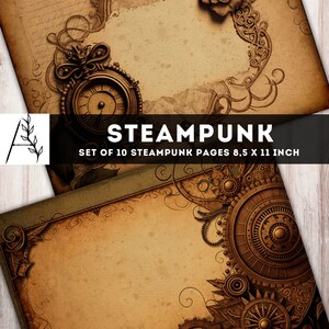 Steampunk Paper, Steampunk Printables, Junk Journal Kit, Steampunk ...