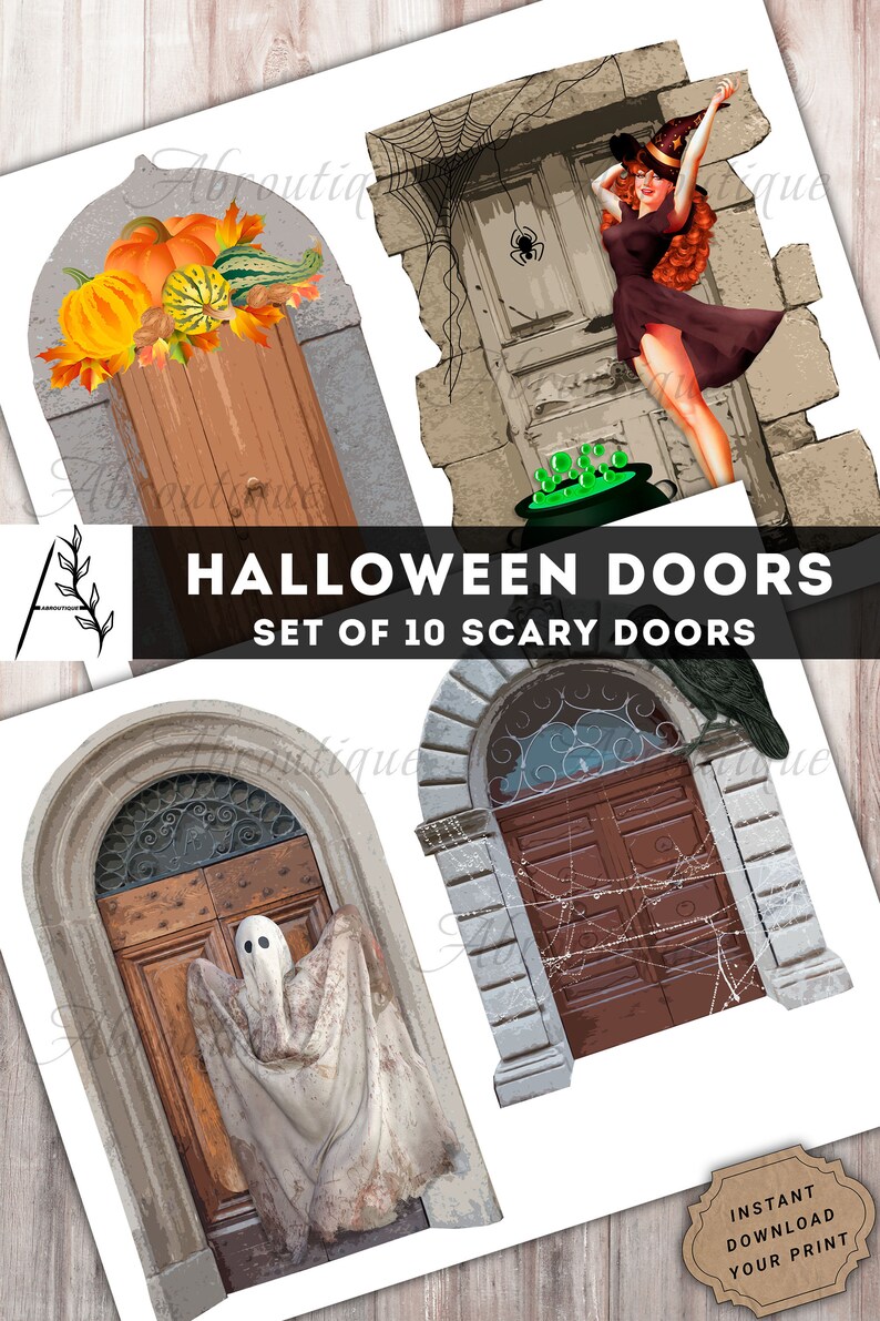 Halloween Doors Junk Journal Halloween Printable Halloween - Etsy