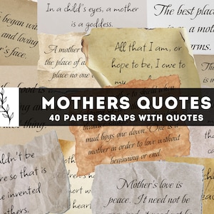 Frases de madre: recortes de papel, diario, pegatinas, adornos, cartas, descarga digital imprimible