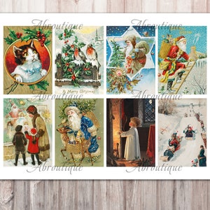 Vintage Christmas Cards Printable ATC ACEO Cards 2.5 X 3.5 Merry ...