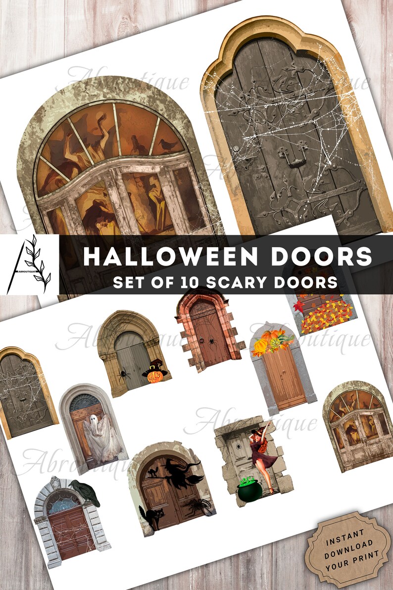 Halloween Doors Junk Journal Halloween Printable Halloween - Etsy