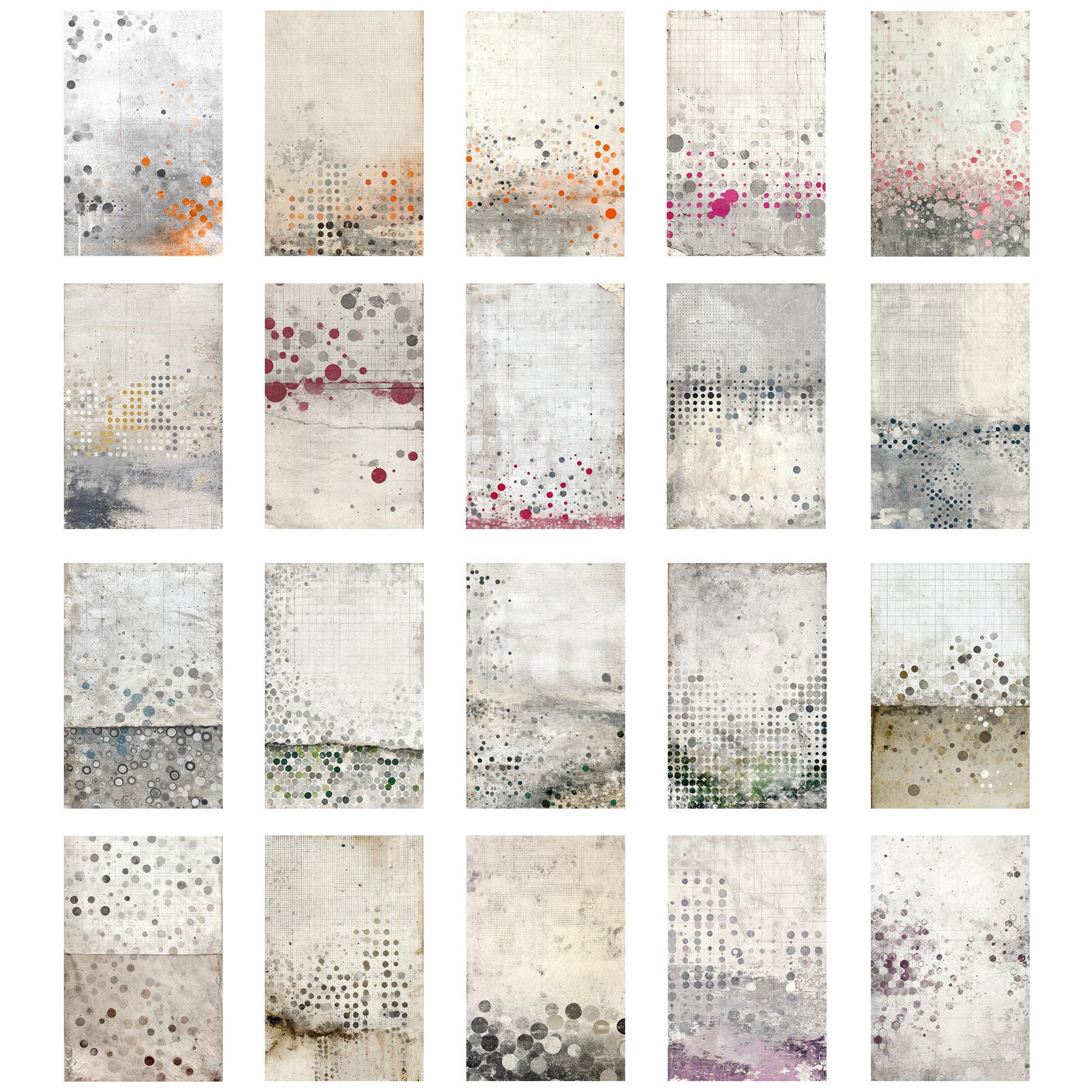 Worn Dots Printable Paper, Distressed Polka Dot Junk Journal Background ...