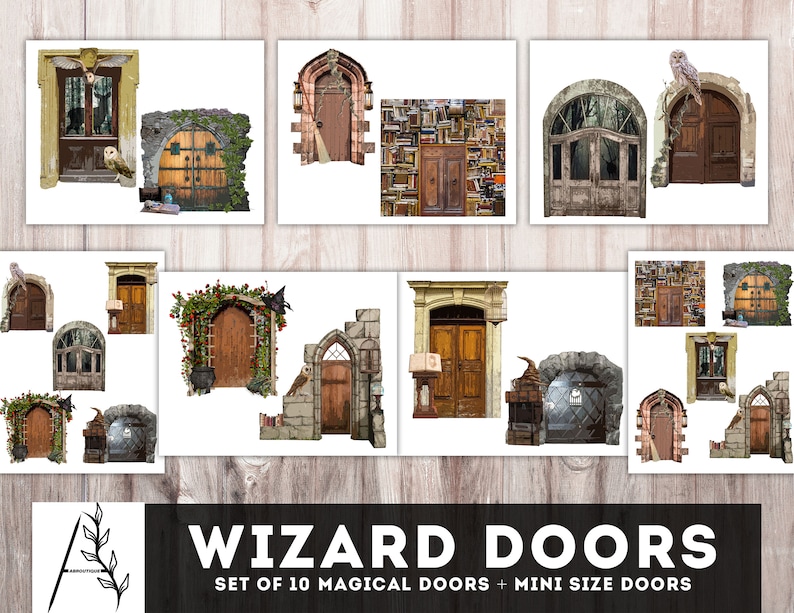 Wizard School Junk Journal Kit, Doors, Fussy Cut, Page Tabs, Tickets ...