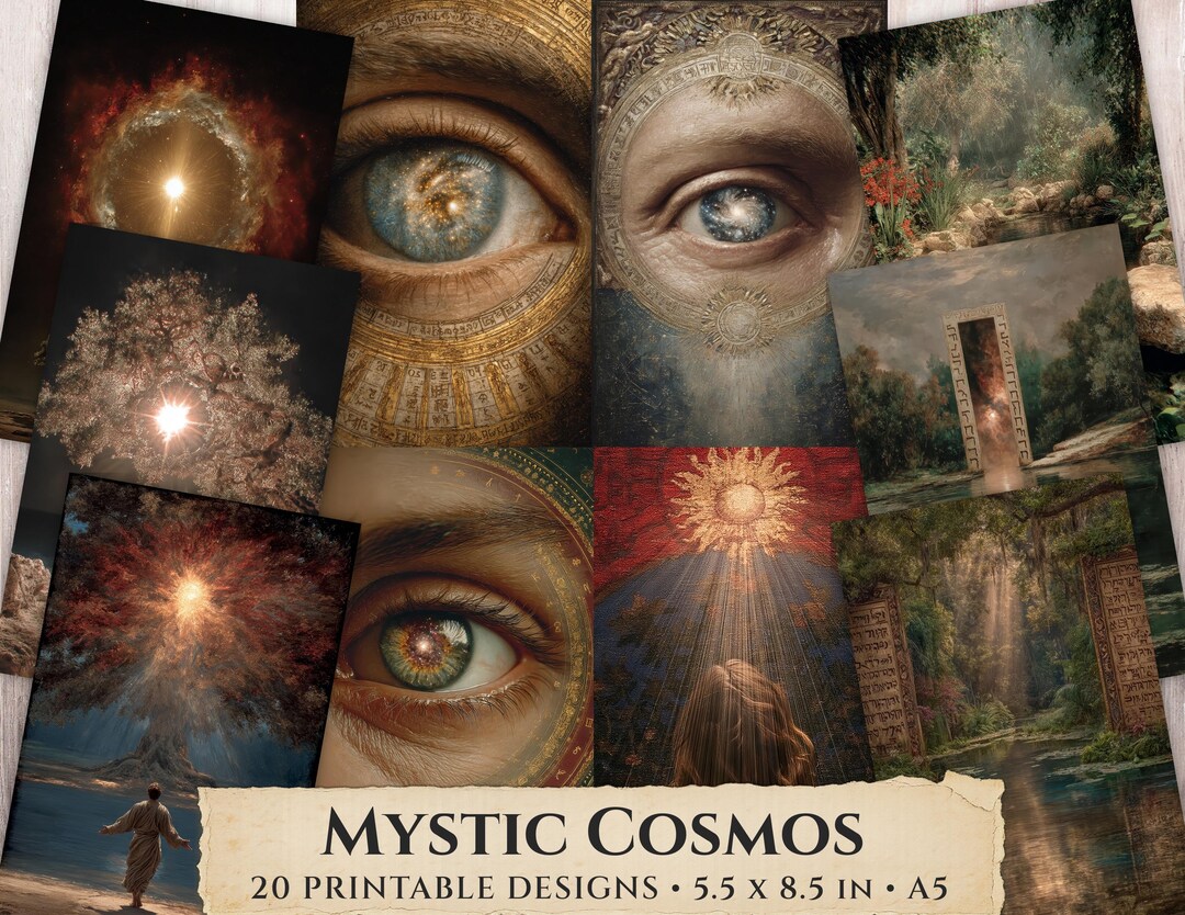 Junk Journal Mystic Cosmos Paper, Celestial Fantasy Scrapbook ...