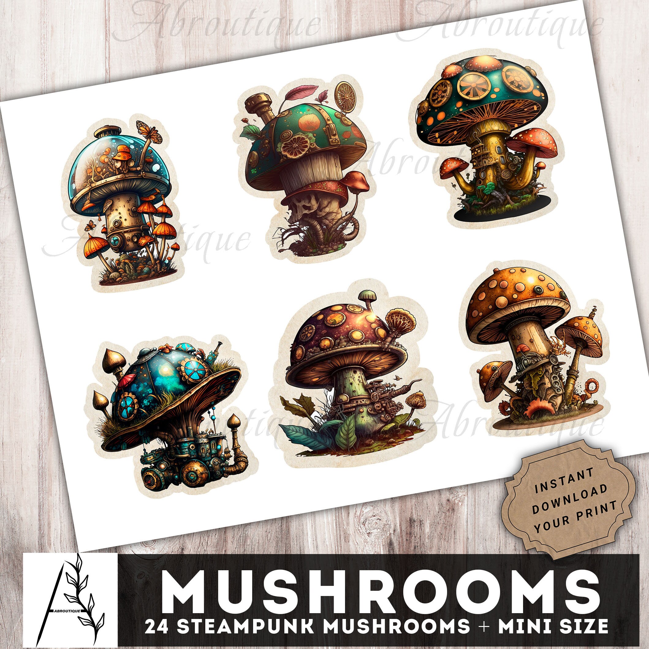 Mushroom Ephemera Book: High Quality Images Of Fungus For Paper Crafts,  Scrapbooking, Mixed Media, Junk Journals, Decorative Art, Artist Trading