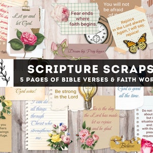 Scripture Scraps, Prayer, Blessing, Junk Journal Fussy Cut, Bible Journaling, Digital Paper, Printable Scrapbook Paper, Instant Download