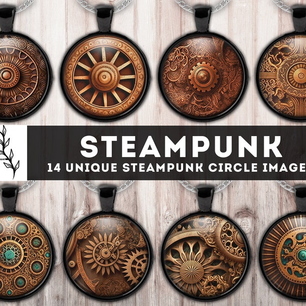 Steampunk circles 1.5" 1.2" 1" 30mm 25mm 20mm For Craft, Bottle Cap, Images for Pendant, Printable Round Old Gears, Digital Collage Sheet