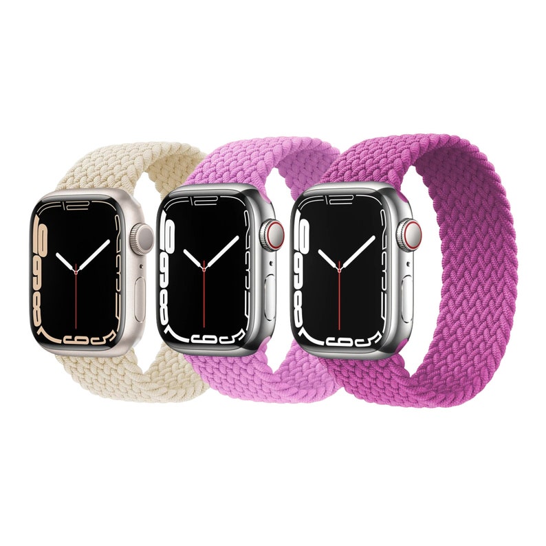 Lace Stretch Braided Nylon Solo Loop Compatible With Apple Watch Band | 38mm 40mm 41mm 42mm | for Women | Elastic Strap for iWatch Series 