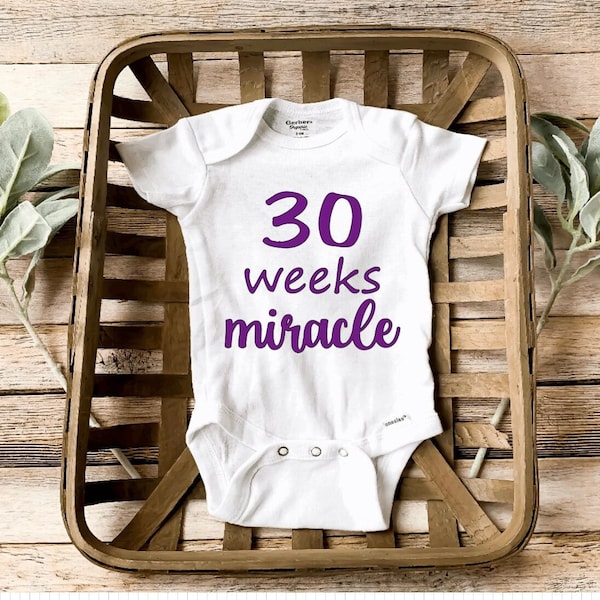 Custom Preemie- Weeks/Nicu Baby Onesie®/ Preemie Girl Clothes/ Preemie Boy Clothes/ NICU Miracle/ Nicu Onesie®/ Preemie/Micro Preemie Gift