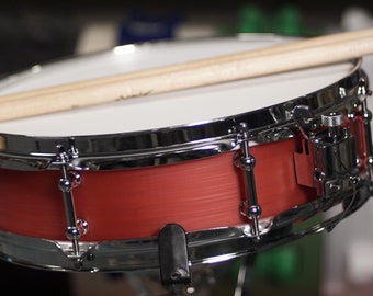 13" x 3.5" 7.2mm 3d printed piccolo snare drum. PLA+ Plastic. 8 lugs.
