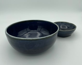 2pc Blue Ceramic Bowl Set