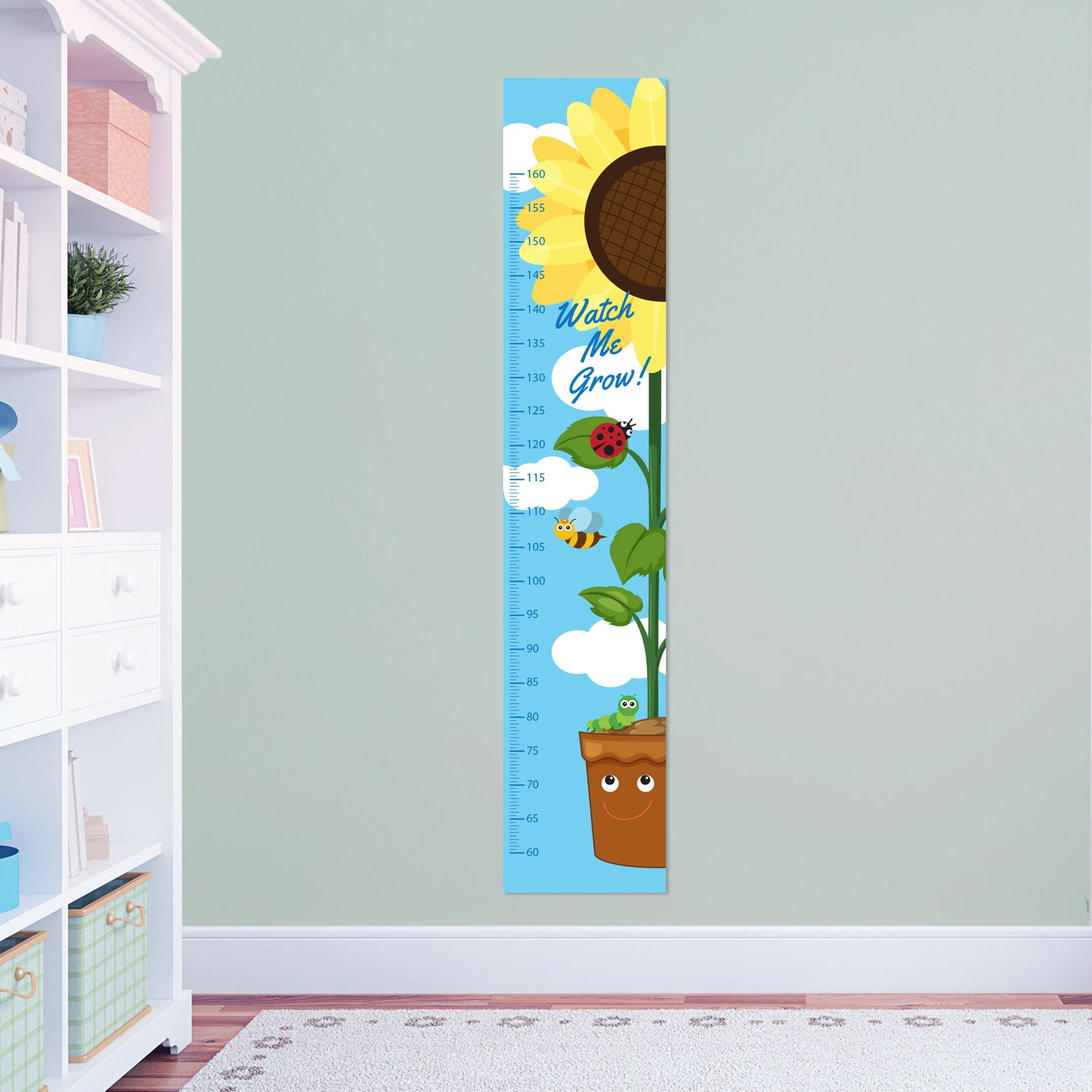 Sunflower Growth Chart Wall Decal Kids Room Growth Chart Wall Etsy