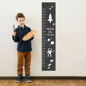 Personalized Astronaut Kids Growth Chart, Canvas Wall Decal