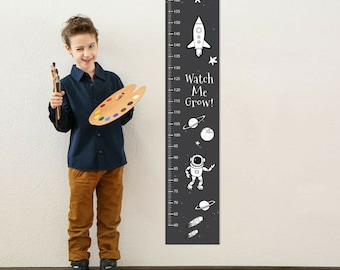 Personalized Astronaut Kids Growth Chart, Canvas Wall Decal