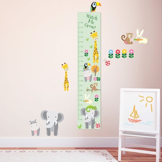 Personalised Woodland Animals Cute Height Growth Chart 8 Vinyl Wall Stickers