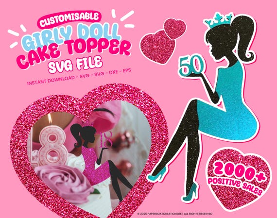 Cake Topper Silhouette Di Donna Seduta Da Personalizzare - Foto 5