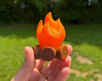 3D Printed Campfire Clicker Fidget Toy | Cozy Desk Toy | Sensory Clicker | Camping Gift | Cute Pocket Fidget