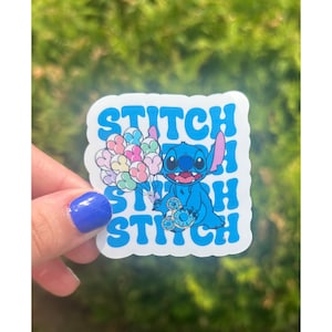 Stitch with Balloons Sticker