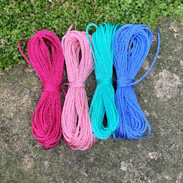 Rosary Twine - Size 9 EXTRA Small - NEW COLORS! Raspberry, Rose, Aquamarine, and Blue Violet