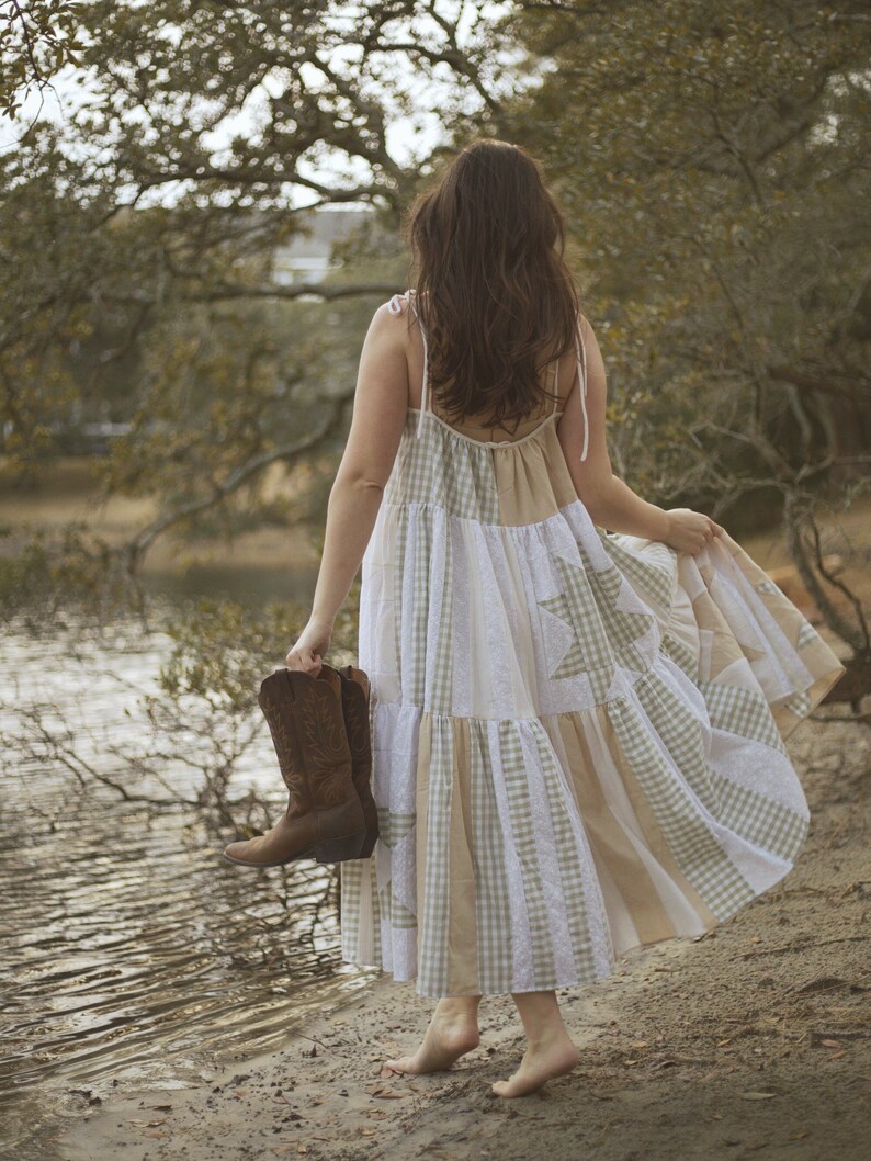 Patchwork Print Sleeveless Swing Dress main image 0