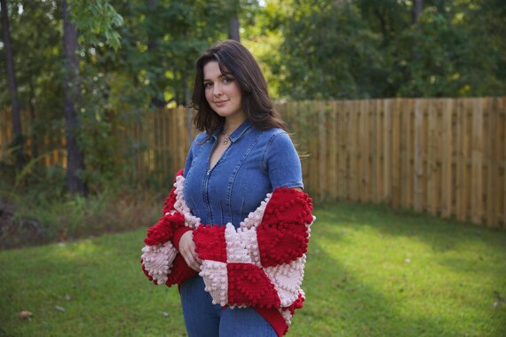 RONRON★人気★アウター HEART CROCHET PATTERN FLEECE JACKET HEART CROCHET PATTERN FLEECE JACKET IVORY - RONRON 론론