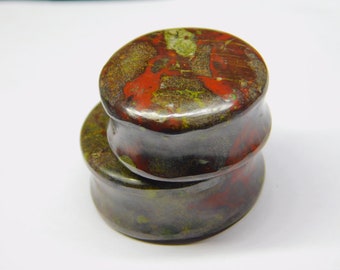 Dragon Blood Jasper Stone Plugs - Double Flare Gauges