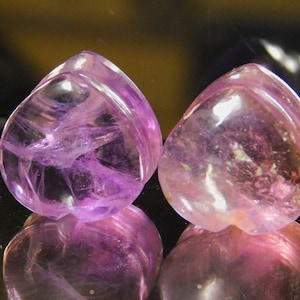 Amethyst Stone Heart Shape Double Flare  Plugs,Body Jewelry For Stretched Ear plugs, plugs &gauges size 6g (4mm) to 3/4(19mm) organic