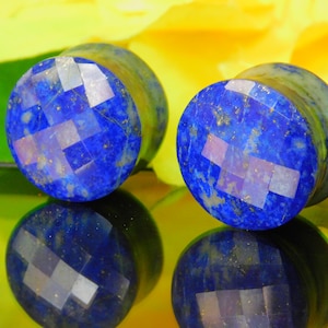 Double Flared Blue Lapislazuli Stone Plugs Double Flared Blue Lapislazuli Stone Plugs