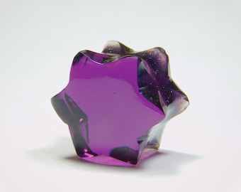 Carved Double Flare Amethyst Stone Plugs (pair)