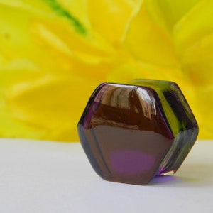Hexagon Amethyst Stone Plugs - Gauges - Double Flare Body Jewelry for Stretched Ears - (Coppia) calibri da 6g a 19/16&#39;&#39;