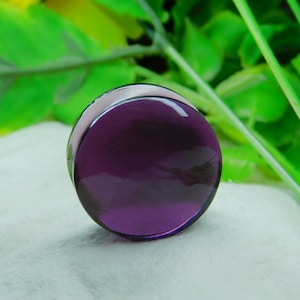 Amethyst Stone Plugs - Gauges - Double Flare Body Jewelry for Stretched Ears -  (Pair) gauges Size 6g  to 19/16&#39;&#39;