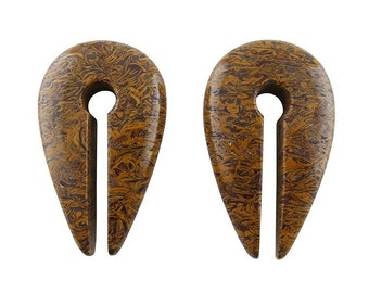 PAIR of Organic Mariam Keyhole Hanger Ear Weight Tunnels/Plugs - Gauge 2g  to 00g Available