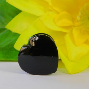 Double flare Stone plugs,Black Obsidian Stone plugs,Black plugs, plugs &gauges size 8g (3mm) to  (50mm) convex organic stone Pari plugs